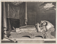 KG 02785
<br/>
Portret Johannes Banning Wuytiers op doodsbed
<br/>
<em>Matham, Theodor (1605/1606-1676)</em>